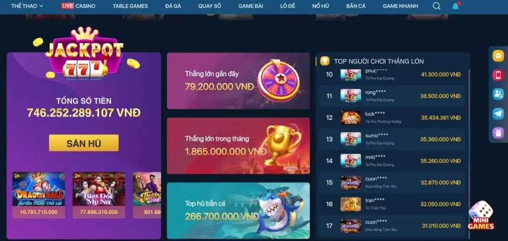Ra mắt game nổ hũ mới tại Kubet77
